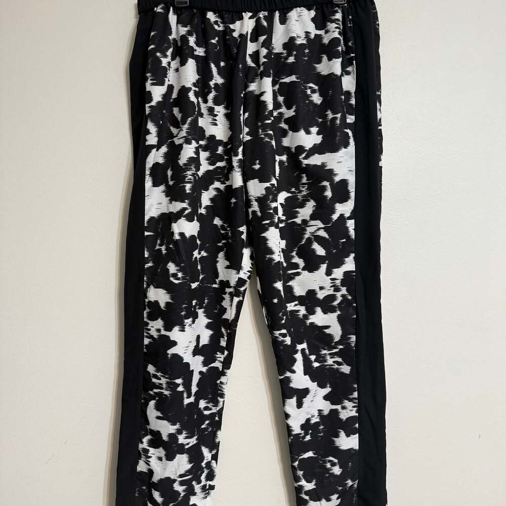 RED Saks Fifth Avenue Womens Abstract Print Side Stripe Elastic Waist Pants 14‎